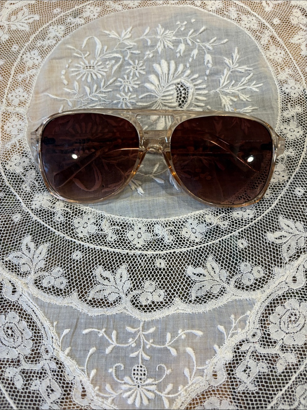 Clear Frame Brown Lens Women's Sunglasses